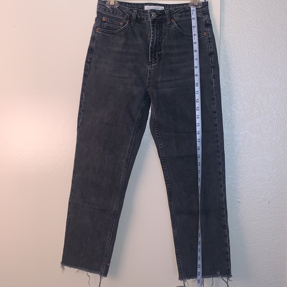 Top Shop High Waist Straight Leg Cut-Off Denim - Picture 14 of 15
